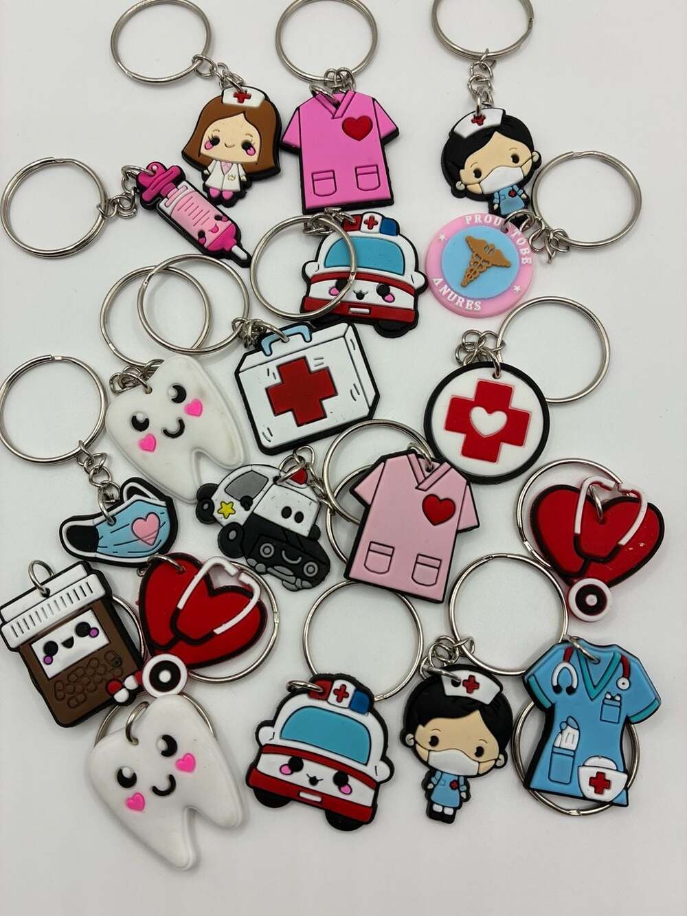 Cute Cartoon Medical and Dental PVC Keychains Lot Nurse Doctor Theme
